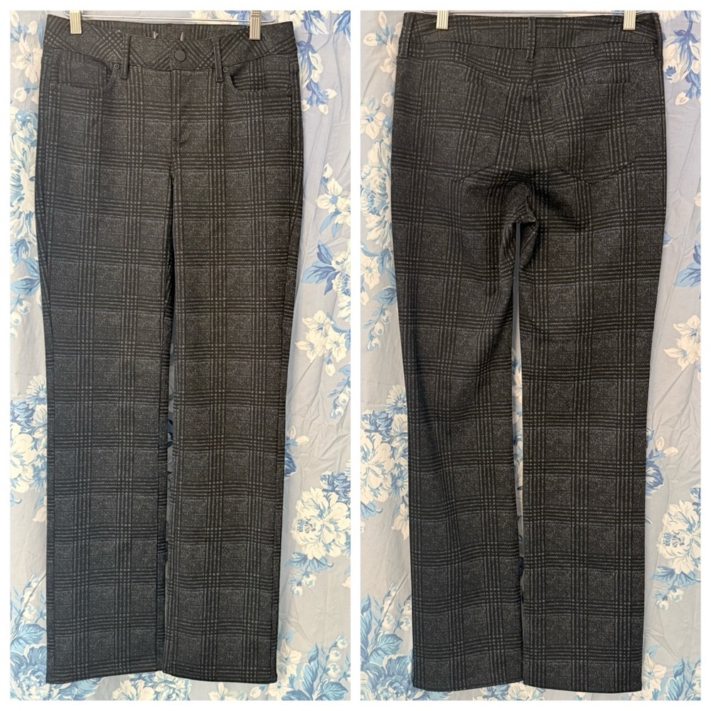 NYDJ Black Checkered Trousers Jeans